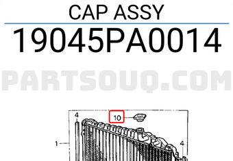 Honda 19045PA0014 CAP ASSY