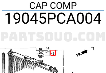Honda 19045PCA004 CAP COMP