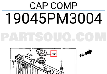 Honda 19045PM3004 CAP COMP