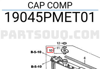 Honda 19045PMET01 CAP COMP