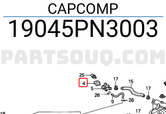 Honda 19045PN3003 CAPCOMP