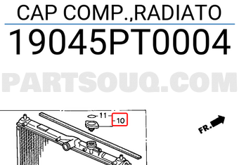 Honda 19045PT0004 CAP COMP.,RADIATO