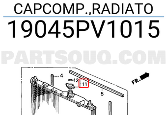 Honda 19045PV1015 CAPCOMP.,RADIATO