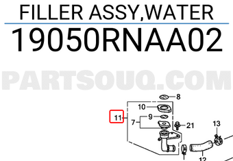 Honda 19050RNAA02 FILLER ASSY,WATER