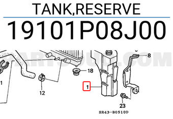 Honda 19101P08J00 TANK,RESERVE