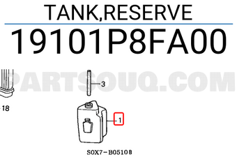 Honda 19101P8FA00 TANK,RESERVE