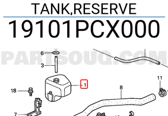 Honda 19101PCX000 TANK,RESERVE