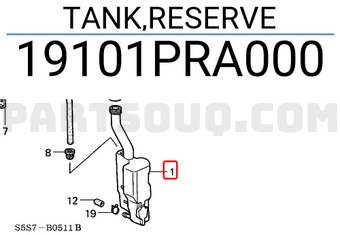 Honda 19101PRA000 TANK,RESERVE
