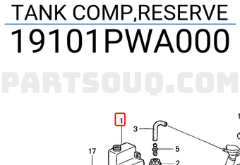 Honda 19101PWA000 TANK COMP,RESERVE