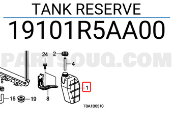Honda 19101R5AA00 TANK RESERVE
