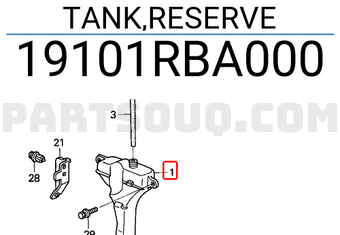 Honda 19101RBA000 TANK,RESERVE