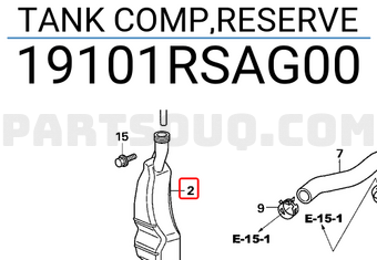 Honda 19101RSAG00 TANK COMP,RESERVE