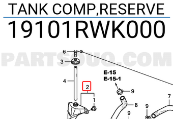Honda 19101RWK000 TANK COMP,RESERVE