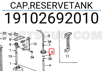 Honda 19102692010 CAP,RESERVETANK