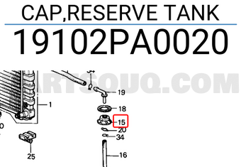 Honda 19102PA0020 CAP,RESERVE TANK