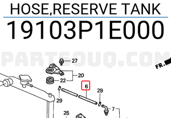 Honda 19103P1E000 HOSE,RESERVE TANK