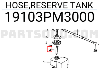 Honda 19103PM3000 HOSE,RESERVE TANK