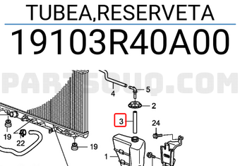 Honda 19103R40A00 TUBEA,RESERVETA