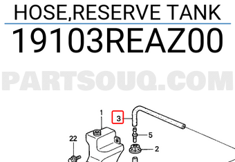 Honda 19103REAZ00 HOSE,RESERVE TANK