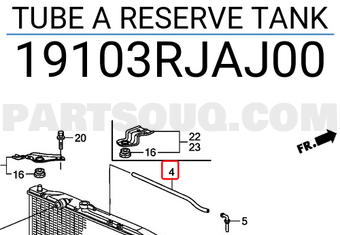 Honda 19103RJAJ00 TUBE A RESERVE TANK