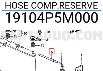 Honda 19104P5M000 HOSE COMP,RESERVE