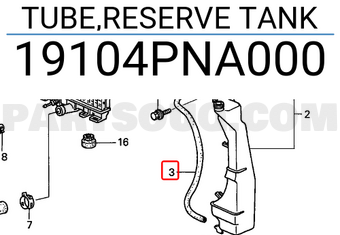 Honda 19104PNA000 TUBE,RESERVE TANK