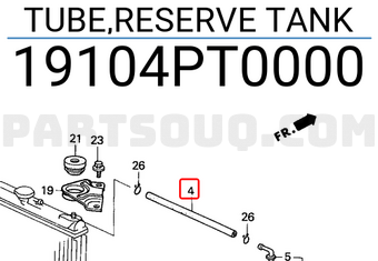 Honda 19104PT0000 TUBE,RESERVE TANK