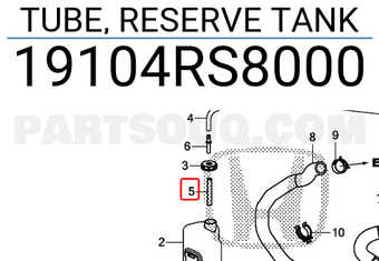 Honda 19104RS8000 TUBE, RESERVE TANK