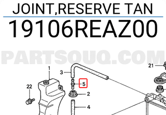 Honda 19106REAZ00 JOINT,RESERVE TAN