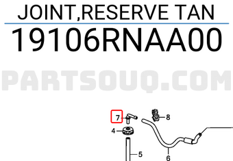 Honda 19106RNAA00 JOINT,RESERVE TAN