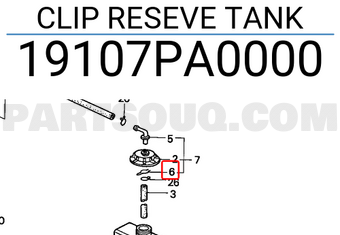 Honda 19107PA0000 CLIP RESEVE TANK