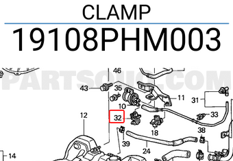 Honda 19108PHM003 CLAMP