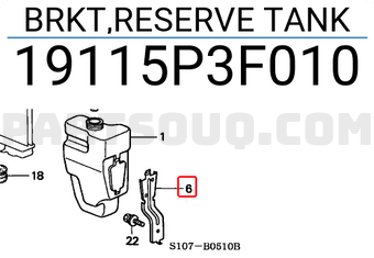 Honda 19115P3F010 BRKT,RESERVE TANK