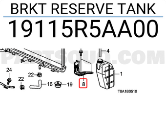 Honda 19115R5AA00 BRKT RESERVE TANK