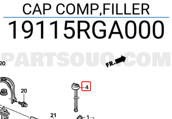 Honda 19115RGA000 CAP COMP,FILLER