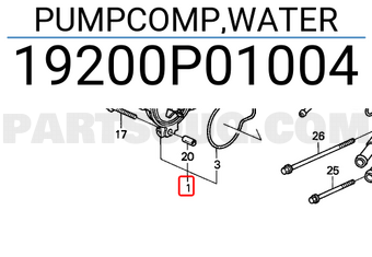 Honda 19200P01004 PUMPCOMP,WATER