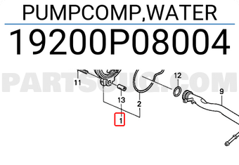 Honda 19200P08004 PUMPCOMP,WATER