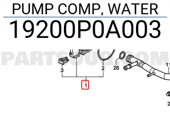 Honda 19200P0A003 PUMP COMP, WATER