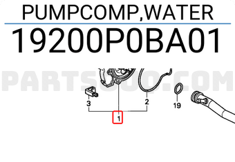 Honda 19200P0BA01 PUMPCOMP,WATER