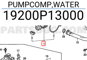 Honda 19200P13000 PUMPCOMP,WATER