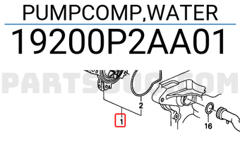 Honda 19200P2AA01 PUMPCOMP,WATER