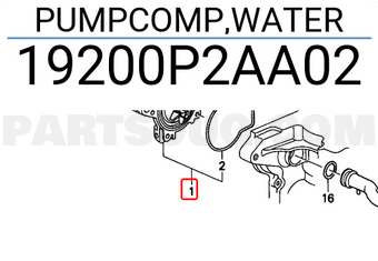 Honda 19200P2AA02 PUMPCOMP,WATER