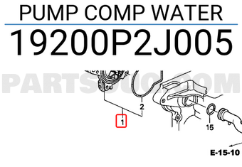 Honda 19200P2J005 PUMP COMP WATER