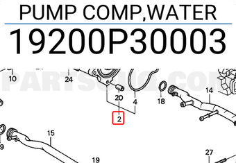 Honda 19200P30003 PUMP COMP,WATER