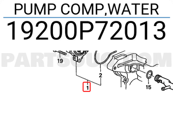 Honda 19200P72013 PUMP COMP,WATER