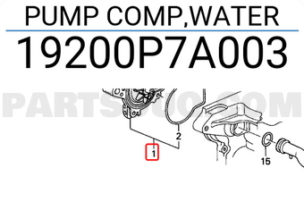 Honda 19200P7A003 PUMP COMP,WATER