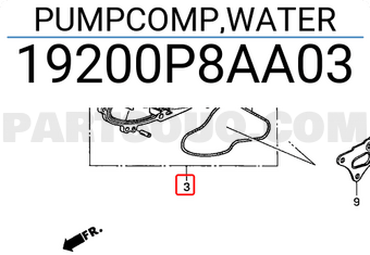 Honda 19200P8AA03 PUMPCOMP,WATER