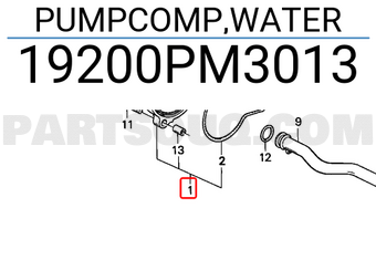 Honda 19200PM3013 PUMPCOMP,WATER