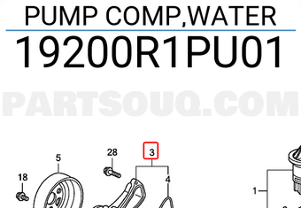 Honda 19200R1PU01 PUMP COMP,WATER