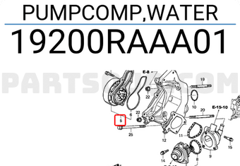 Honda 19200RAAA01 PUMPCOMP,WATER